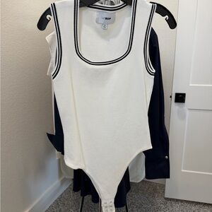 Women's White Bodysuit Top